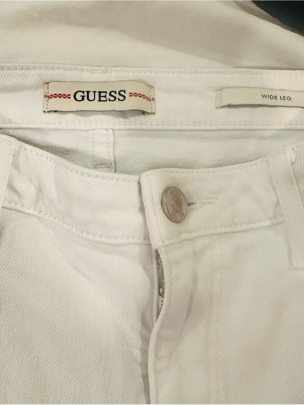 Classic GUESS White Wide-Leg Women’s Ankle Cropped Jeans Size 31 - Picture 5 of 8